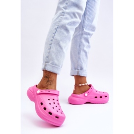 Pantuflas De Espuma De Mujer Crocs Rosa Oscuro Coline rosado 3