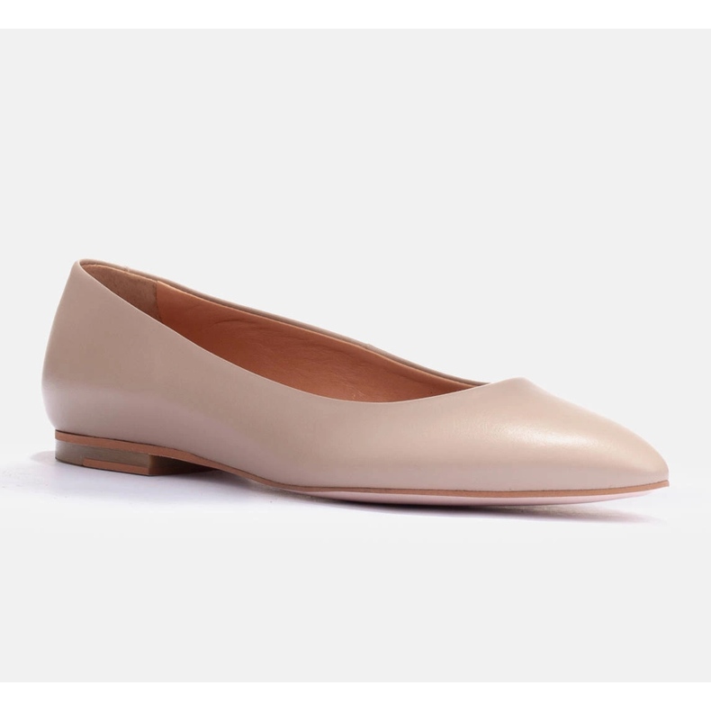 Marco Shoes bailarinas de piel suave beige 2