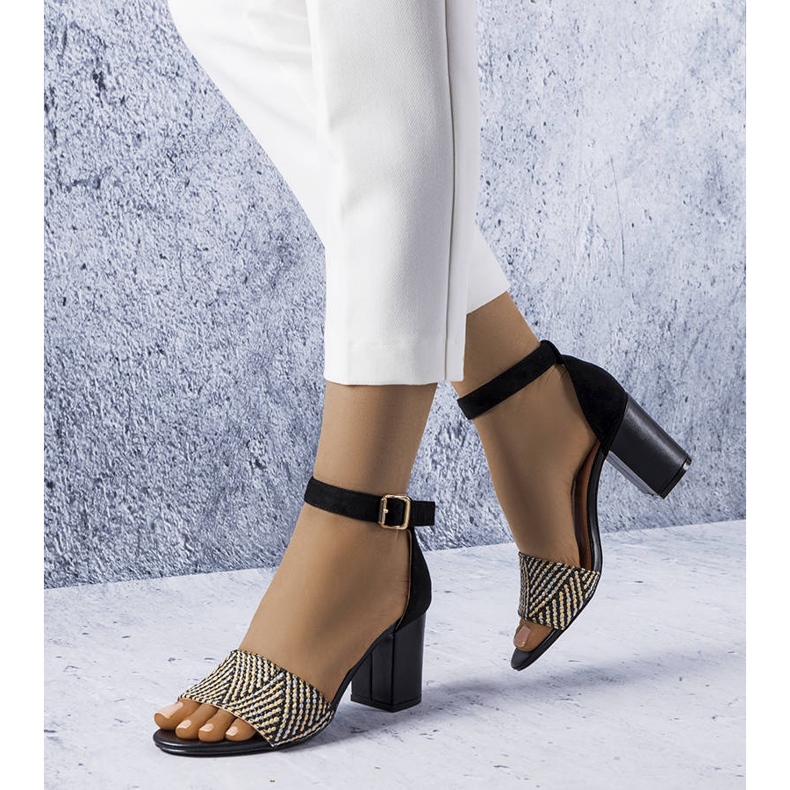 BM Patience sandalias bloque negras negro 1