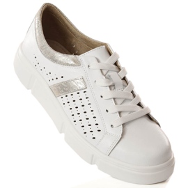 Deportivas de mujer en piel con plataforma blanco Filippo DP4531 1