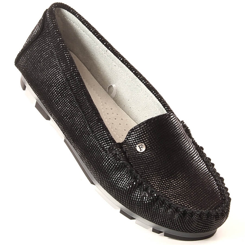 Mocasines mujer piel negro brillo Filippo DP2037 1