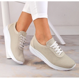 Zapatos mujer cuero beige calados T.Sokolski Bk 800 2