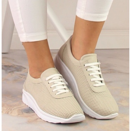 Zapatos mujer cuero beige calados T.Sokolski Bk 800 4