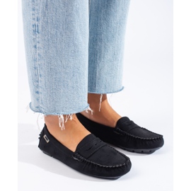 Mocasines mujer ante Shelovet elastico negro 1