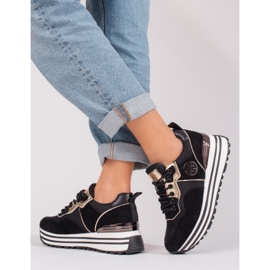 W. Potocki Zapatillas mujer con cordones Potocki negro 2