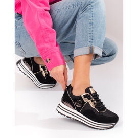 W. Potocki Zapatillas mujer con cordones Potocki negro 3