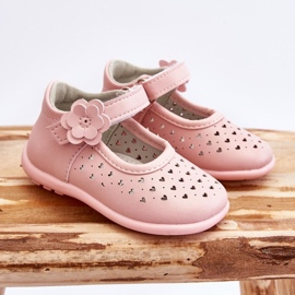 PA1 Bailarinas infantiles altas caladas con velcro rosa Jianna rosado 5