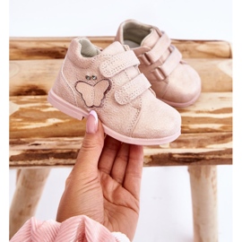 PA1 Botas Piel Velcro Con Mariposa Rosa Avi rosado 4