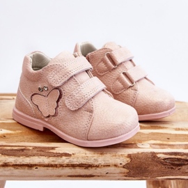 PA1 Botas Piel Velcro Con Mariposa Rosa Avi rosado 5