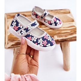 Bailarinas infantiles con flores azul marino y gris Noah 4