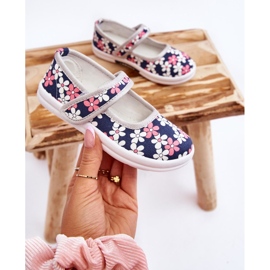 Bailarinas infantiles con flores azul marino y gris Noah 6