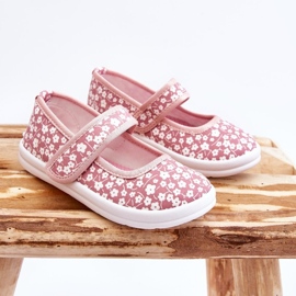 Bailarinas Infantiles Con Velcro Estampado Selah Rosa rosado 5