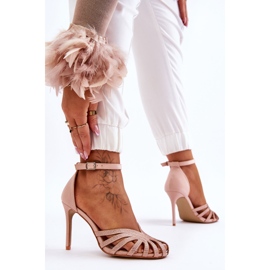 Tacones altos de moda con Jaylen beige claro 3