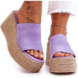 FS1 Pantuflas Mujer Cuña Y Plataforma Morado Ysabel violeta 7