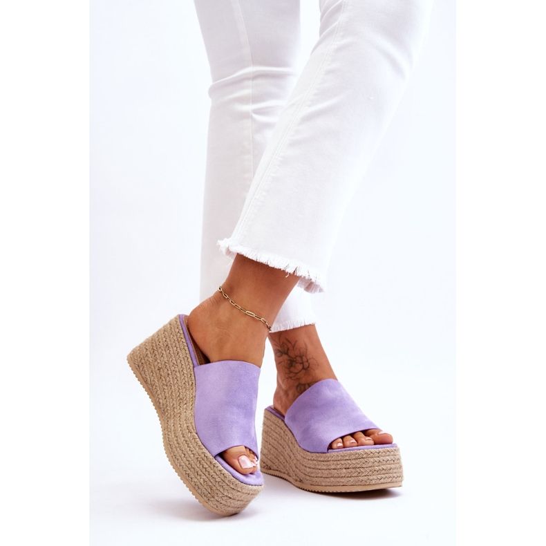 FS1 Pantuflas Mujer Cuña Y Plataforma Morado Ysabel violeta 2
