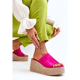 FS1 Chanclas Mujer Cuña Y Plataforma Fucsia Ysabel rosado 4