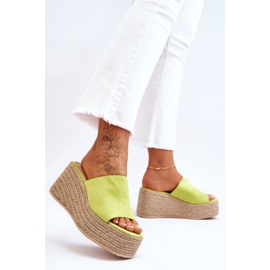 FS1 Ysabel Mujer Zapatillas Cuña Y Plataforma Lima verde 3