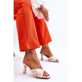Zapatos De Tacón Alto De Moda En Estampado Beige Floria 7