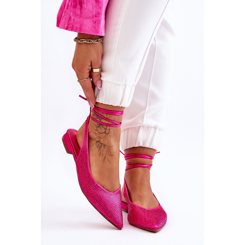 Bailarinas Atadas Con Strass Fucsia Mavis rosado 1 Bailarinas Atadas Con Strass Fucsia Mavis rosado 1