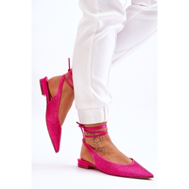 Bailarinas Atadas Con Strass Fucsia Mavis rosado 3