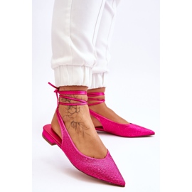 Bailarinas Atadas Con Strass Fucsia Mavis rosado 4