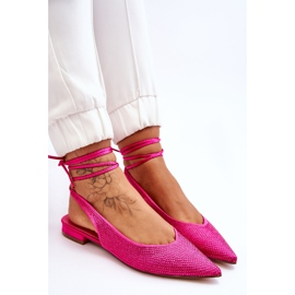 Bailarinas Atadas Con Strass Fucsia Mavis rosado 6