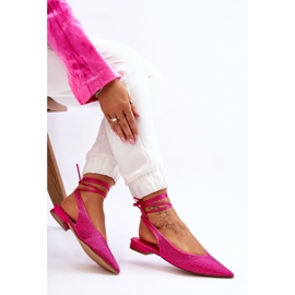 Bailarinas Atadas Con Strass Fucsia Mavis rosado 7