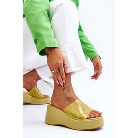 FS1 Pantuflas Mujer Cuña Transparente Verde Claro Eliane 5