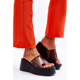 FS1 Pantuflas Mujer Cuña Transparentes Negro Eliane 4