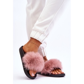 Pantuflas De Mujer De Goma Con Pelo Rosa Lucrece 2