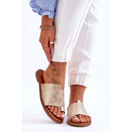 Evento Chanclas Mujer Piel Oro Claro Amite dorado 1
