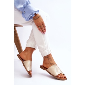 Evento Chanclas Mujer Piel Oro Claro Amite dorado 6