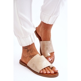 Evento Chanclas Mujer Piel Oro Claro Amite dorado 4