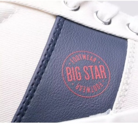 Zapatos Big Star M JJ174253 blanco azul marino 4