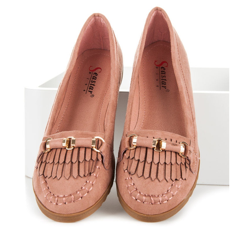 Seastar Mocasines con flecos rosa 1