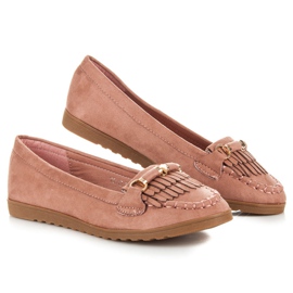 Seastar Mocasines con flecos rosado 2