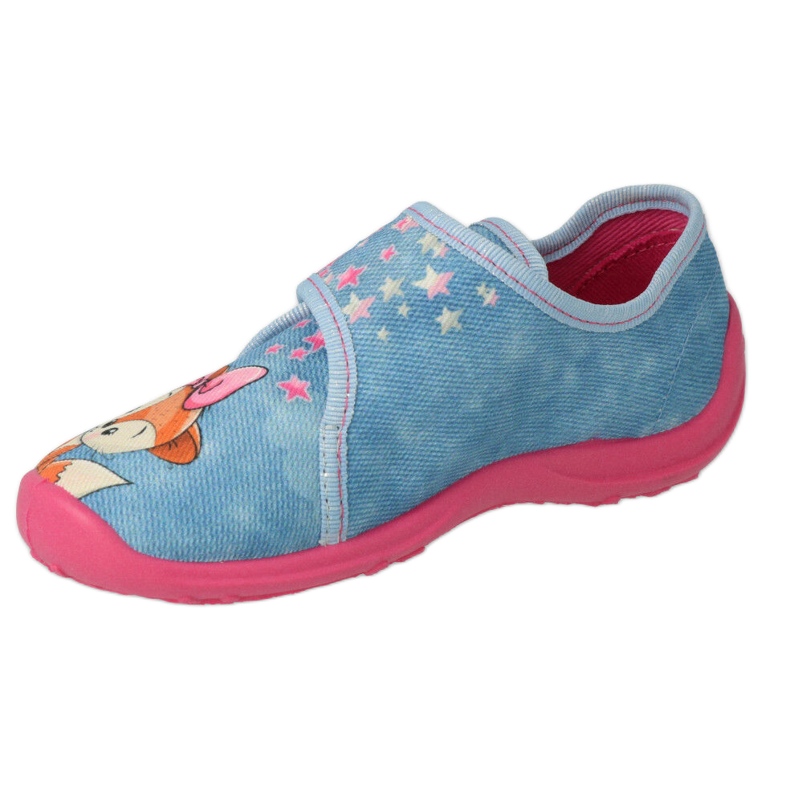 Pantuflas infantiles befado con velcro 660X023 azul y rosa 3