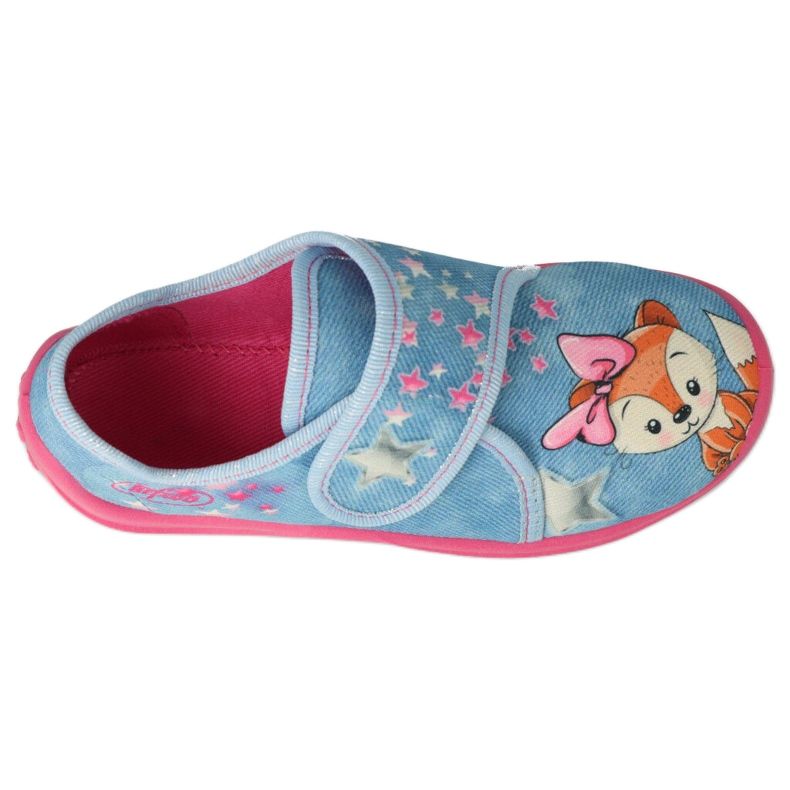Pantuflas infantiles befado con velcro 660X023 azul y rosa 2