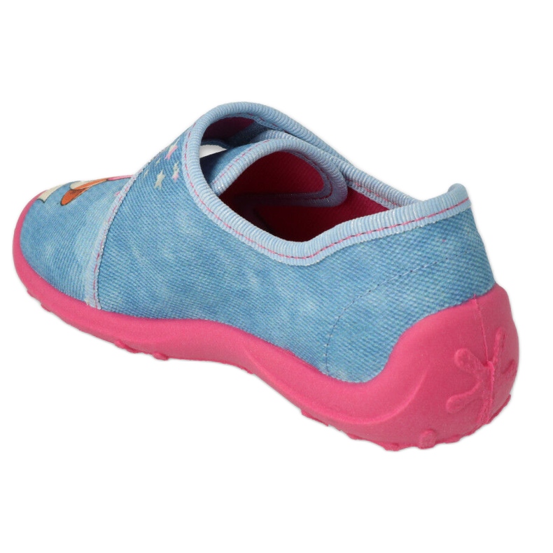 Pantuflas infantiles befado con velcro 660X023 azul y rosa 1