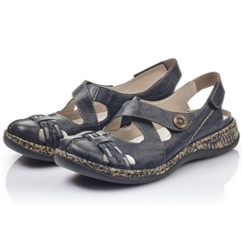Sandalias cómodas velcro Rieker W 46377-14 azul 1
