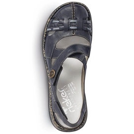 Sandalias cómodas velcro Rieker W 46377-14 azul 6