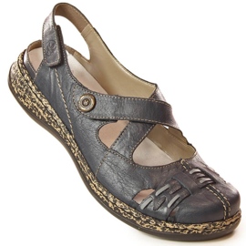 Sandalias cómodas velcro Rieker W 46377-14 azul 11