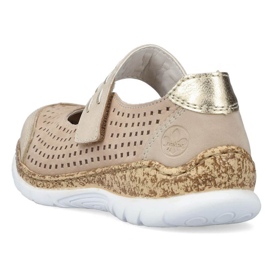 Zapatos de verano de piel con velcro Rieker W RKR582 beige 5