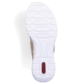 Zapatos de verano de piel con velcro Rieker W RKR582 beige 7