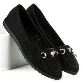 Seastar Mocasines con flecos negro 1