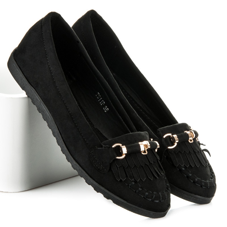 Seastar Mocasines con flecos negro 1 Seastar Mocasines con flecos negro 1