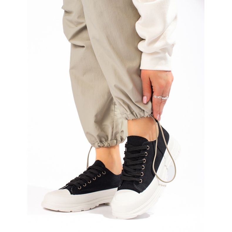 SHELOVET Zapatillas negras en la plataforma negro 1