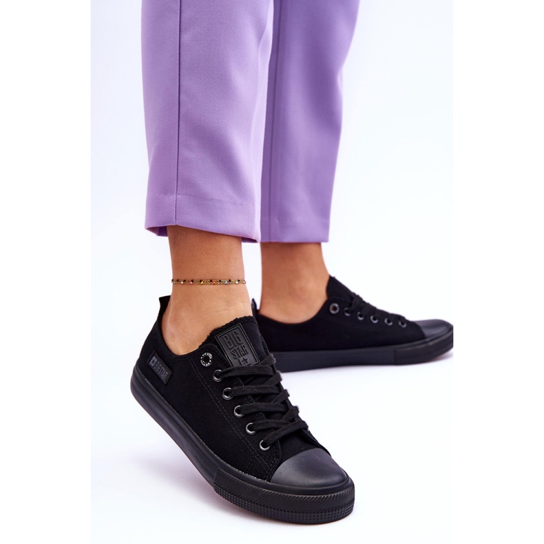 Sneakers de Mujer de Material Bajo Big Star KK274009 Negro 2