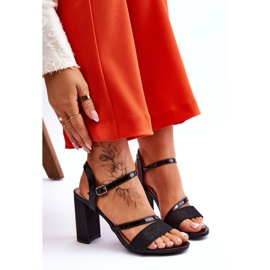 Vinceza Sandalias de tacón alto Alicia en negro brillante 7