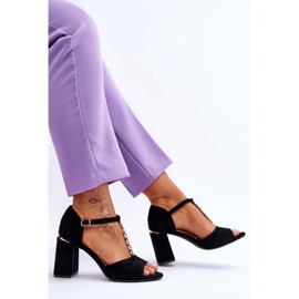 Vinceza Sandalias Tacón Alto De Ante Con Circonitas Negro Aniya 6